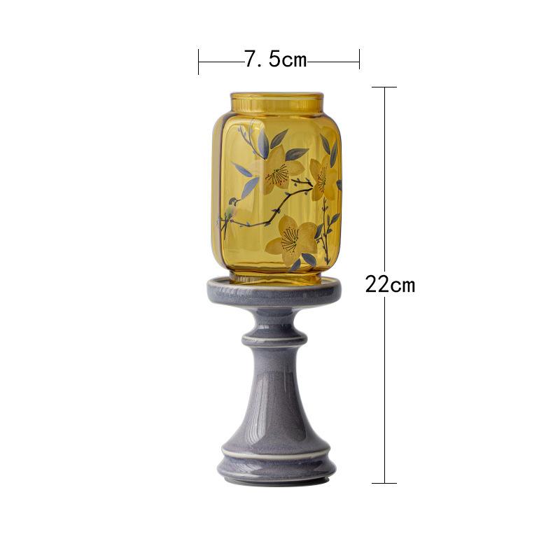 

Ручний Розпис Лілія Скляний Підсвічник Артефакти Ароматичні Свічки Свічки Чайні Предмети Декор Кімнати Приладдя Прикраси