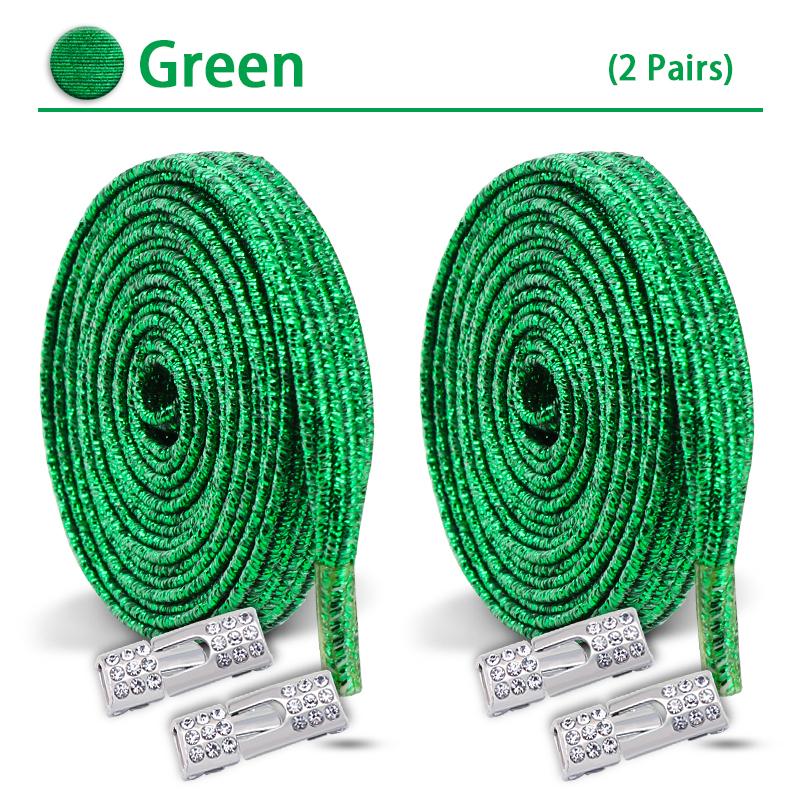 2Set Diamond Lock Shoelaces Without ties Colorful Elastic Laces Sneakers No Tie Shoe laces Glitter Flat Shoelace Shoe Accessorie