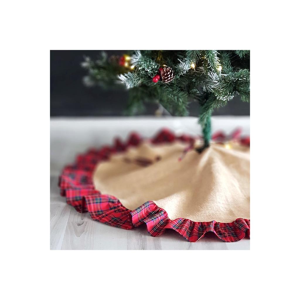 Christmas Pine Tree Cover, Woven Plaid 90 Cm