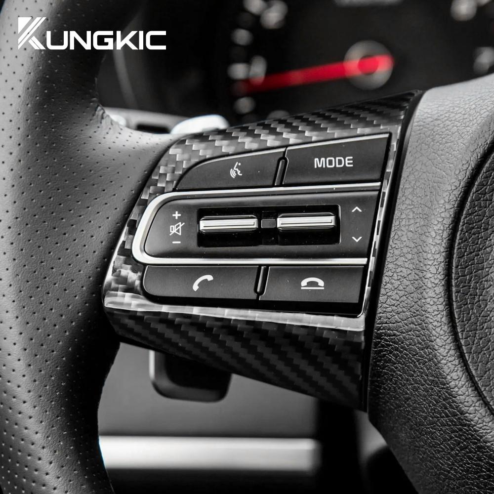 Real Hard Carbon Fiber Cover For Kia Stinger 2018 2019 2020 2025 2025 2025 Car Steering Wheel Panel Interior Trim Accessories