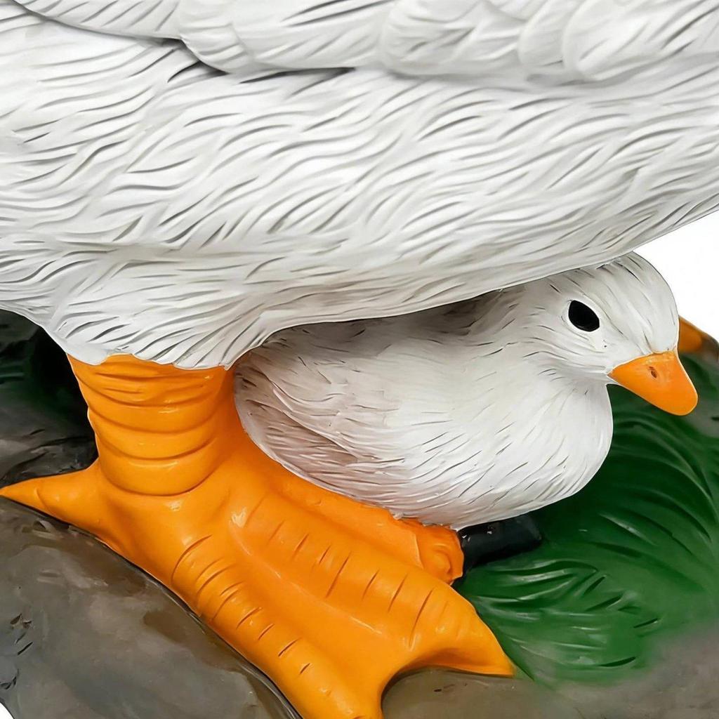 Solar Duck Statue Creative Design Resin Garden Light Weatherproof for Patio