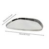 Display Tray with Ribbed Borderless Mirror Finish Serving Silver for Living Room, Dining Area,