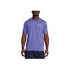 Under Armour Solid Color Embroidered Letter Crew Neck Loose Short Sleeve T-Shirt Men Tops Blue Purple 1385573-561
