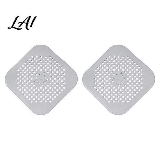 Floor Drain Strainer 2PCS Square Cover for Shower Floor TPR Hair Catcher Odor Filter Stopper Detachable Deodorizer Pad Bathroom Kitchen And Laundry