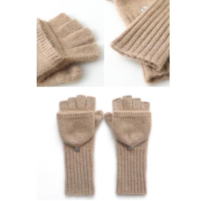Half Finger Gloves For Men Women Cashmere Wool Blend Flip Cover Handwear For Smartphone Compatibility Winter Essential