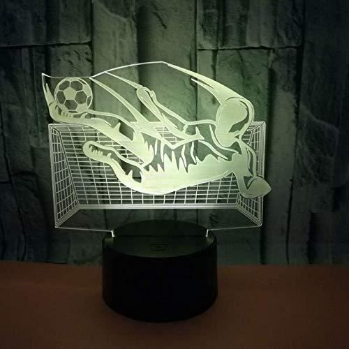 XM7922-Hmnzxy Nouveau Football 3D Veilleuse Colorée Tactile Télécommande Usb 3D Led Petite Lampe De Table Décorative