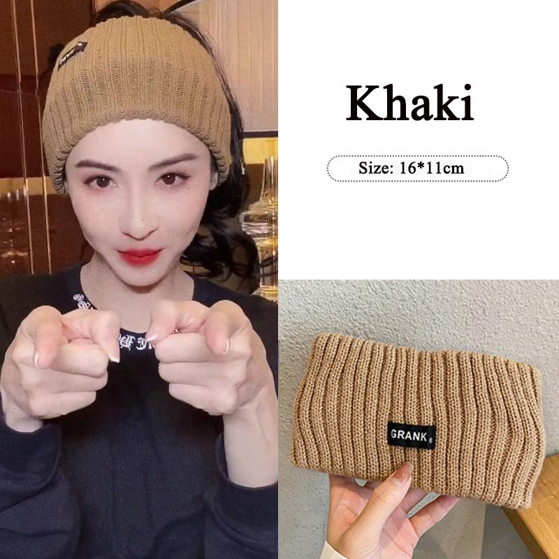 

Women Winter Broadside Headband Solid Color Knitted Warm Headwrap Girls Punk Elastic Sports Hair Bands for Hair Accessories