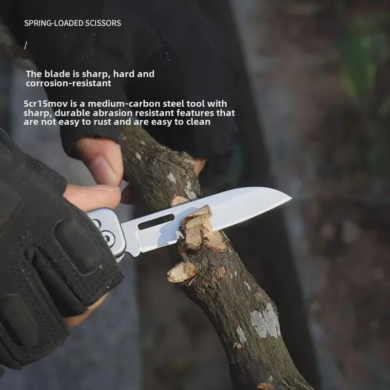 Tragbares multifunktionales Klappmesser und Schere zur Selbstverteidigung und zum Camping