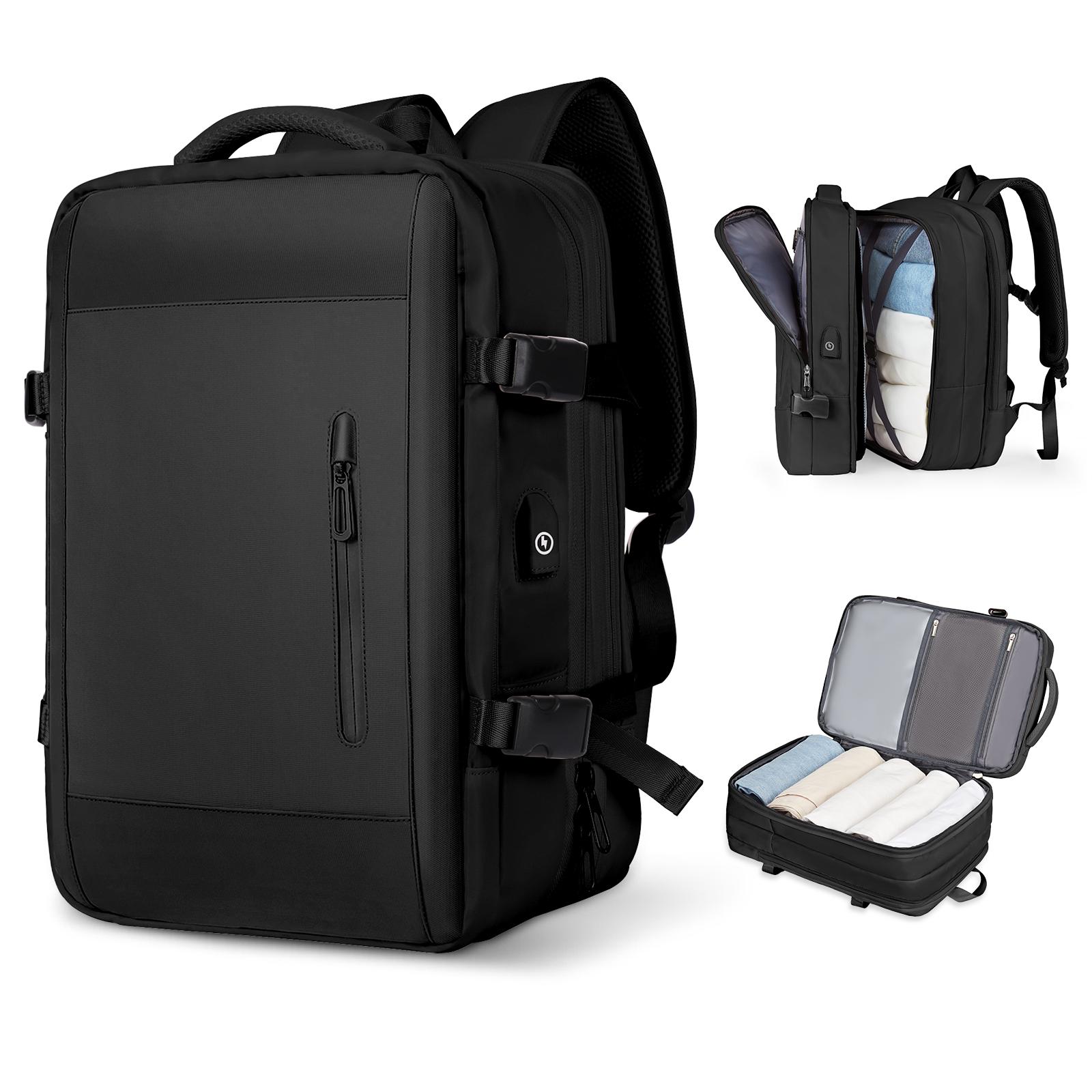 

Рюкзак для путешествий для мужчин и женщин, одобренный полетами, водонепроницаемый, 40 л, рюкзак для багажа, деловой, колледжа, выходного дня, рюкзак для ноутбука на ночь чёрный