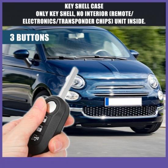 Car Key Shell Cover SINGLE for Fiat 500 2012-2015 with Blade No Chip