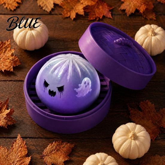Dumpling Desktop Ornaments 1/2/3Pcs Purple Ghost Squeeze Toy  Halloween Steamed Bun Soft Fidget Toy Stress Relief Clear Ball Mini