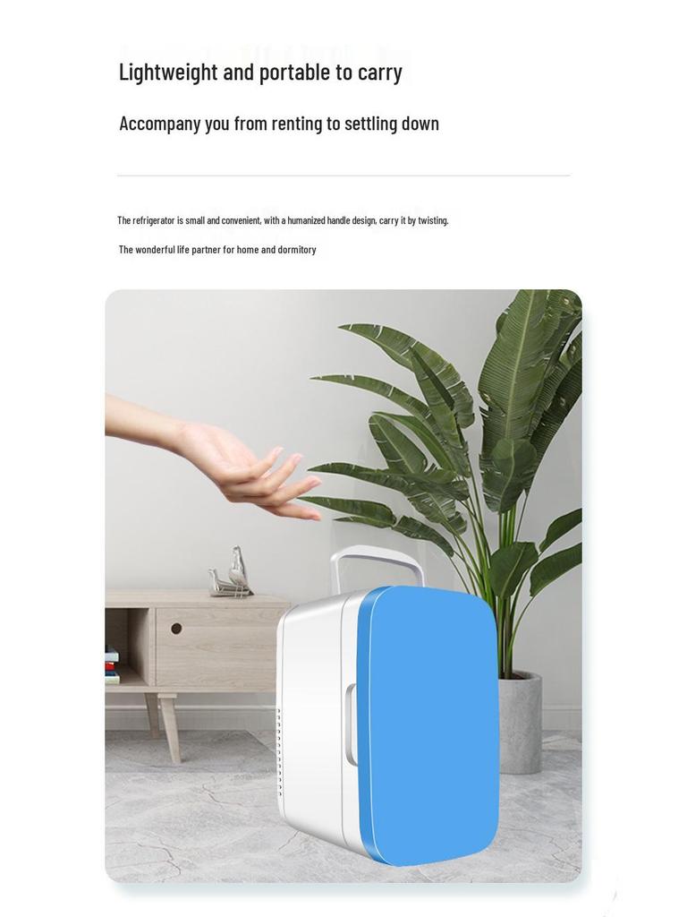 Portable 8L Mini Car and Home Refrigerator, Dual 12V, Cold/Warm, for Travel