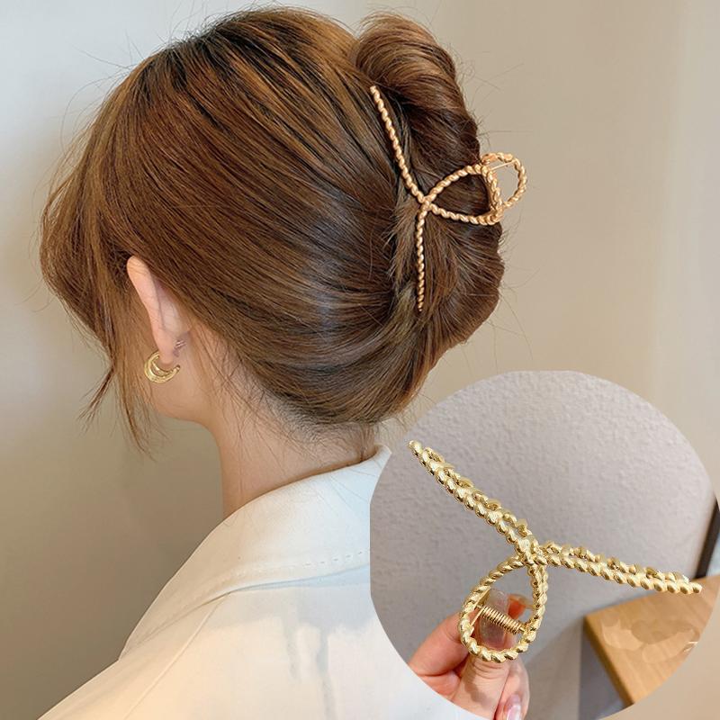 AWAYTR Rhinestone Metal Hair Claw Crab Clip For Women Girls Shiny Barrette Hairpin Crystal Pearl Hair Accessories Jewelry Gift