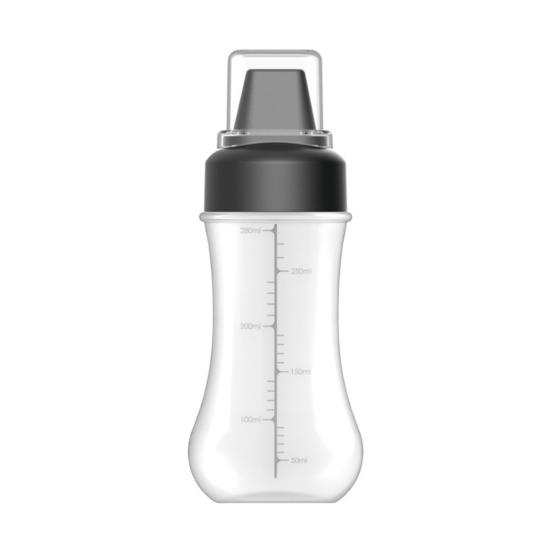 Squeeze Condiment Bottle with Measuring Markings 1/5 Nozzles Drizzle Bottle for Ketchup Salad Dressing Sauce 350ml Easy Fill Kitchen Dispenser