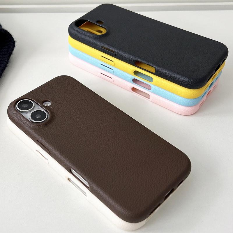 Leather Texture iPhone 17 Case - Compatible with Apple 16 Pro Max, Silicone 15, 14, 13, 12