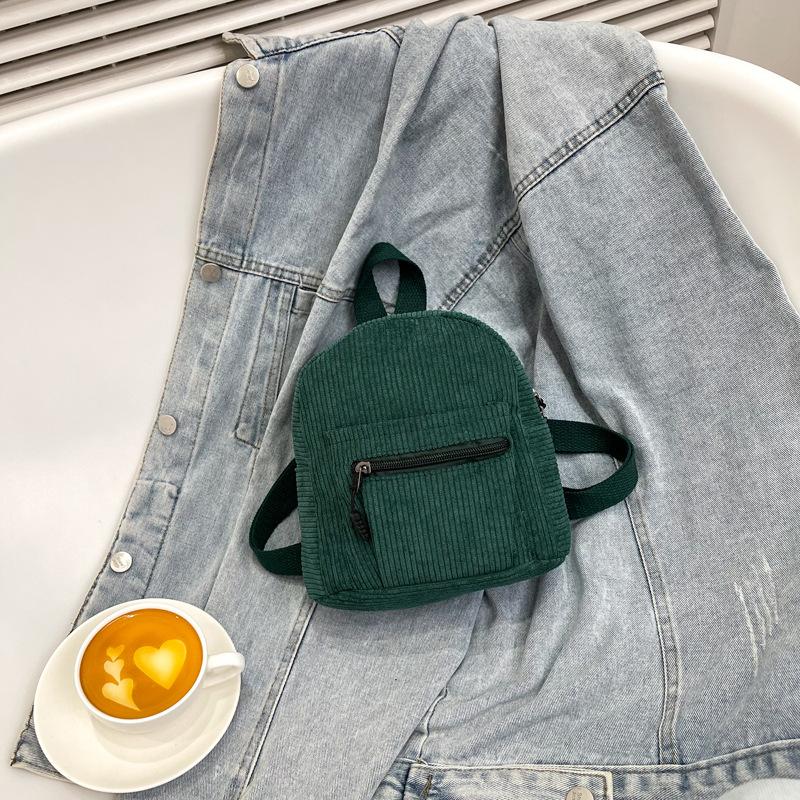 Corduroy backpack new women's bag fashionable simple backpack