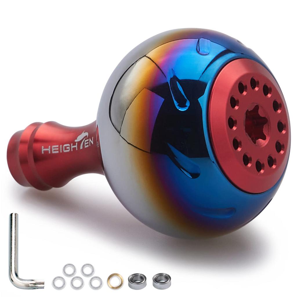HEIGHTEN 30mm Reel Handle Knob for Shimano Daiwa Type Type Aurora Series 14.5g (Shimano A) (Daiwa S) (Red) (346)