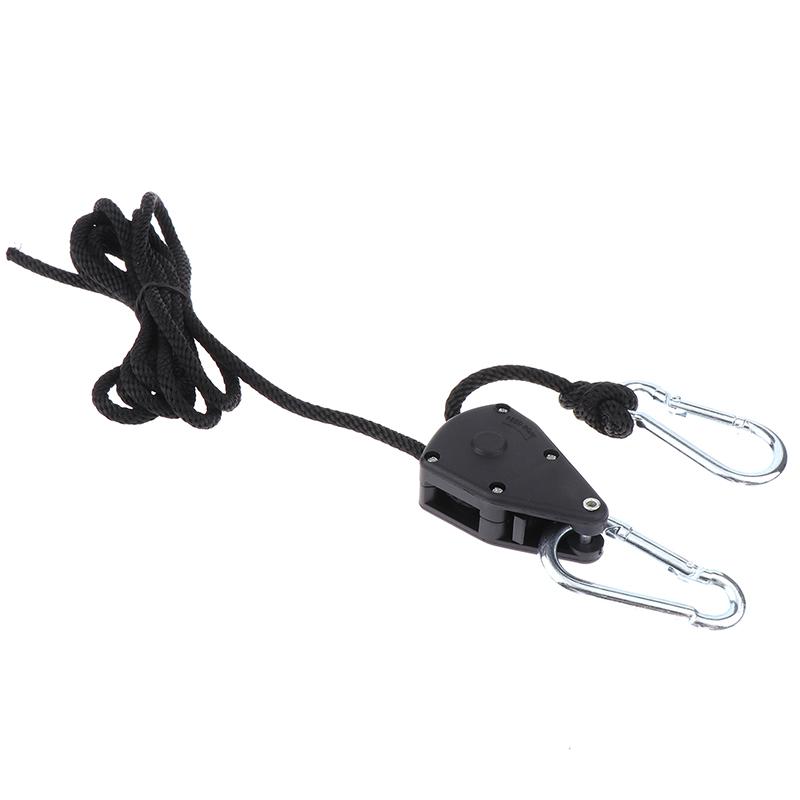 1/8 2M Adjustable 8Inch Lanyard Hanging For Tent Fan Grow Plant Lamp Pulley Ropes Pulley Lifting Pulley Hook