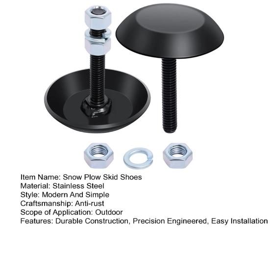 Universal Snow Plow Skid Shoes ATV UTV 2 Heavy-Duty Anti-Slip Shoes with Nuts Washer Hardened Steel Skid Shoes