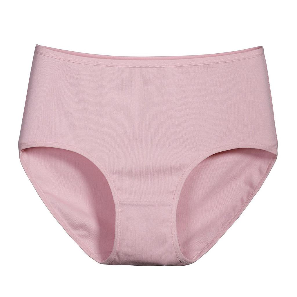 Premium Plus Size Women's Mid-Waist Ribbed Pure Cotton Underwear