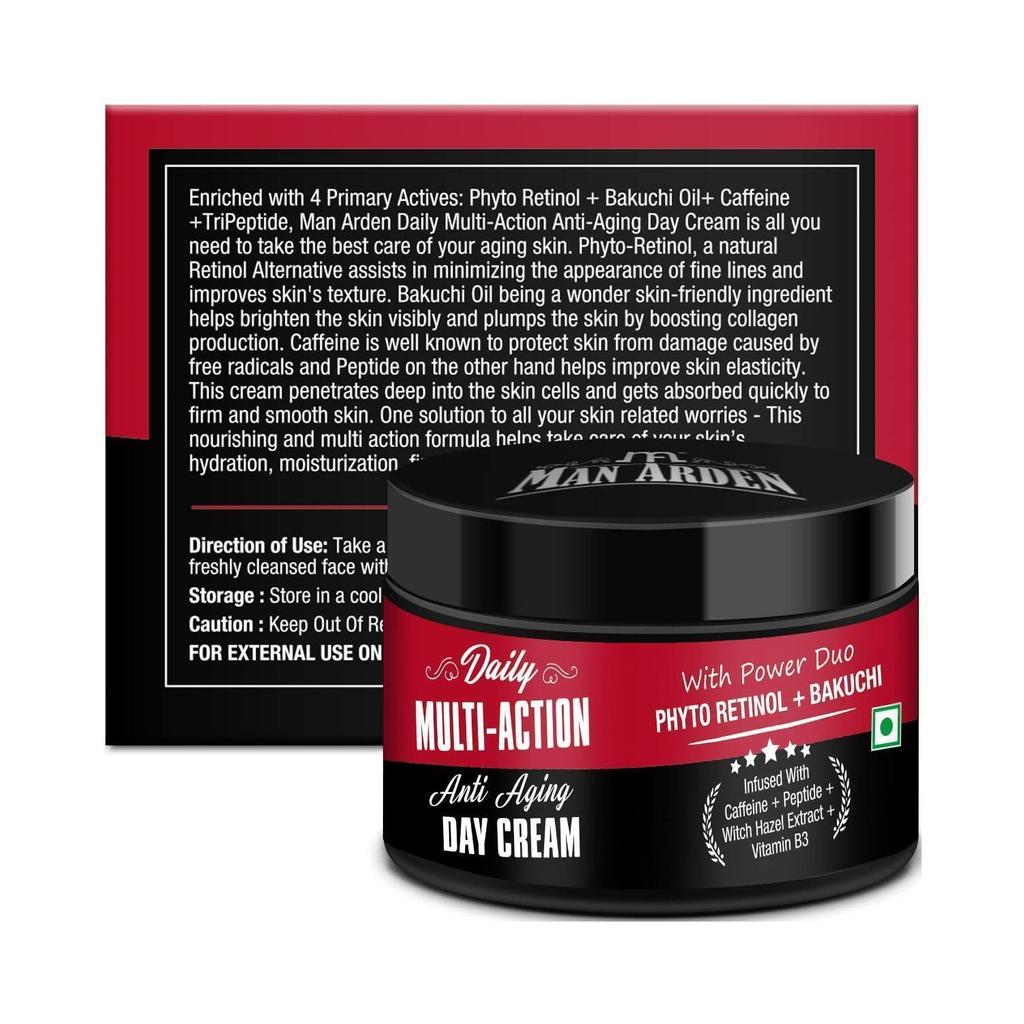 Phytoretinol & Bakuchi Anti-Aging Day Cream (50 G), Daily Multi-Action Anti Aging Phyto Retinol + Bakuchi Day Cream Man Arden