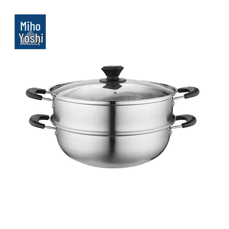 Meihuijia 30cm 304 Stainless Steel Double Layer Steamer Pot