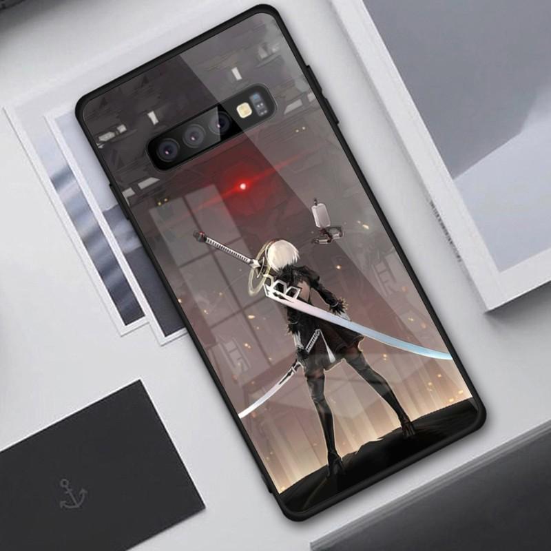 Cute Girl Nier Automata Phone Case For Samung A32 A51 A52 NOTE 10 20 S10 S20 S21 S22 Pro Ultra Black PC Glass Phone Cover