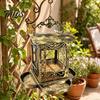 Retro Design Bird Feeder Metal Feeder, Hanging with Transparent Acrylic Easy Clean Panels, Decorative Garden for Backyard Wild Birds Panel