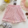 Girls Summer Lace Floral Shirt And Ruffled Shorts Set Toddler Baby Princess Two Piece Outfit For Kids