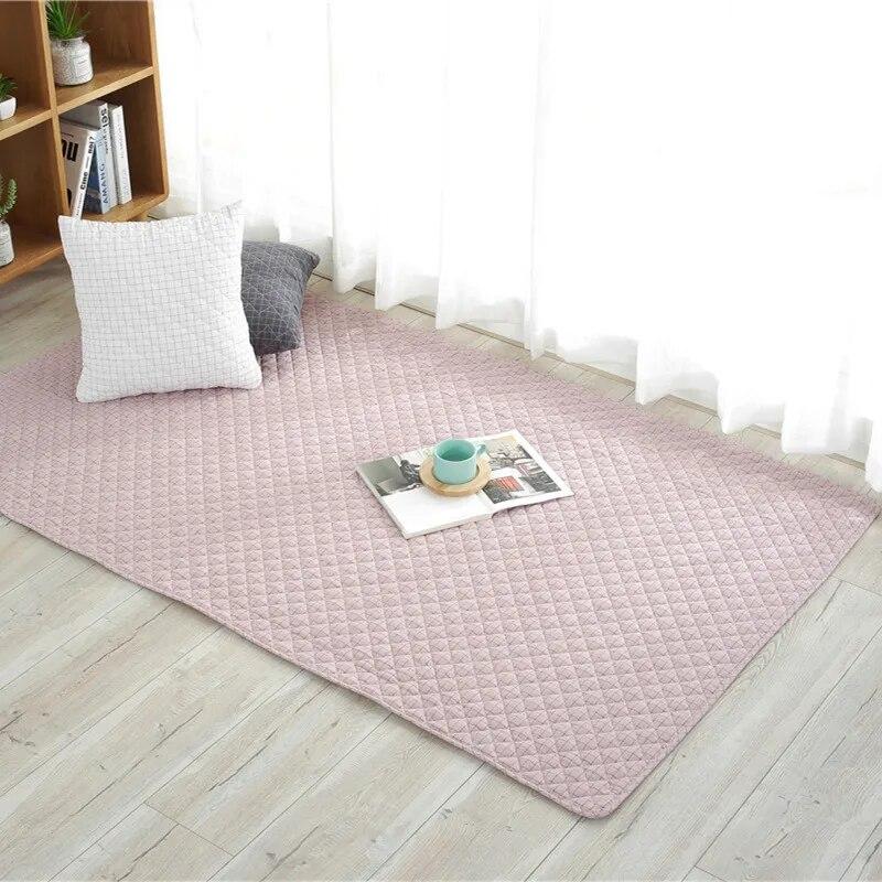 Cotton Sofa Cushion Quilted Rug Living Room Bedroom Cushion Cover Colored Textile Mat Plaid Kids Baby Crawling Mat Nap Mat