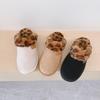 Women's Plus Size Leopard Print Wool Snow Boots - 2024 Winter Flat Low Velvet Warm Slippers