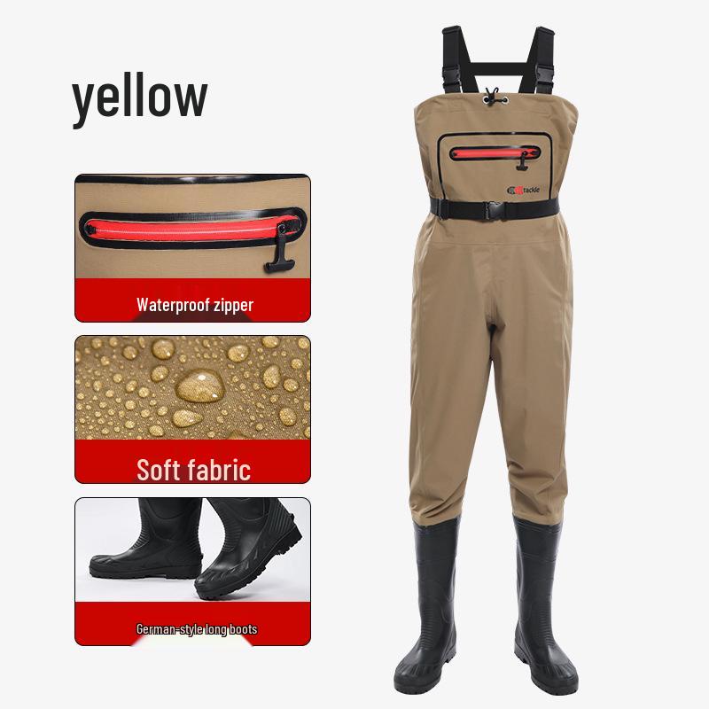 Nylon Waterproof Thickened Winter Fishing Waders with Water Shoes