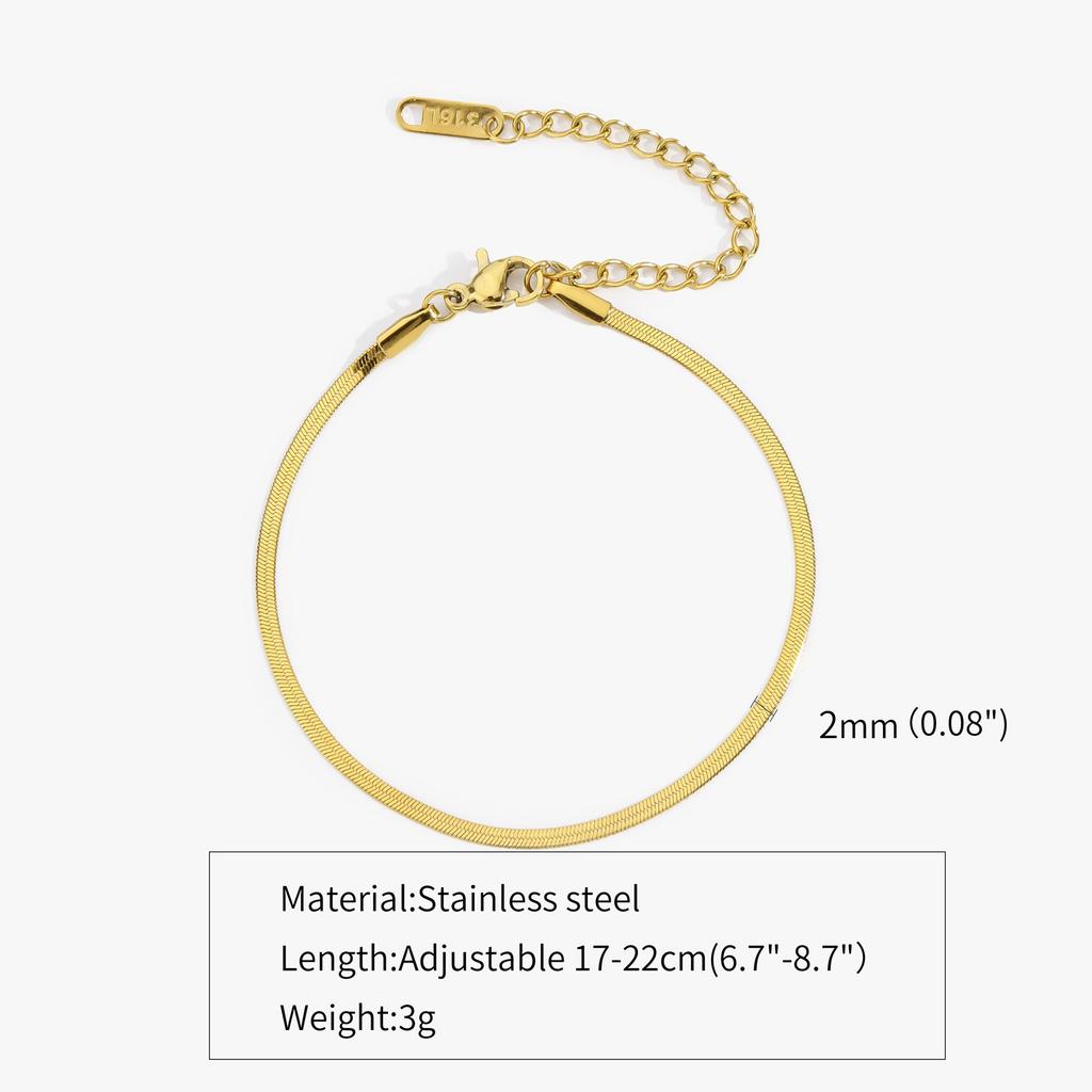 Hip Hop Stainless Steel Bracelet Gold Color Snake Chain Titanium Steel Bracelet For Women Men Fashion Jewelry Accessories