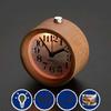 Small Alarm Clock with Night Light Classic Round Silence Table Clocks Snooze Function