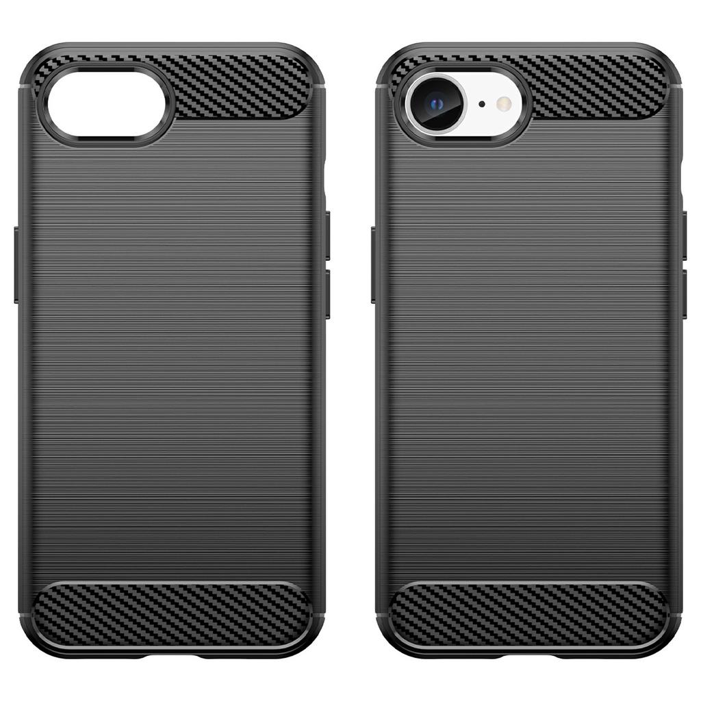 For iPhone 16e Case Protective Phone Cover Carbon Fiber Texture Brushed