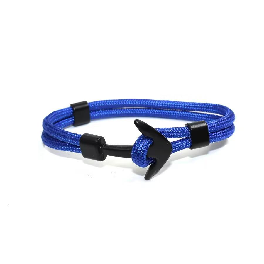 New Fashion Woven Multilayer Black Anchor Bracelets Men Hope Anchor Bracelet Pulsera Navy Hand Lucky Survival Leather
