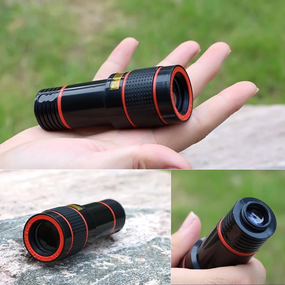 Phone Camera HD Lens Universal Clip on 12X Zoom Cell Phone Telescope Lens For iPhone External Telescope Phone