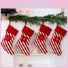Christmas Letter Sock Decor With Red White Stripes For Holiday Tree Decoration