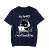 Go Away I’m Introverting Graphic T Shirts Funny Cat Gamer Gaming Tshirt Tops Fashion Harajuku T-shirts WoBrand T-shirt