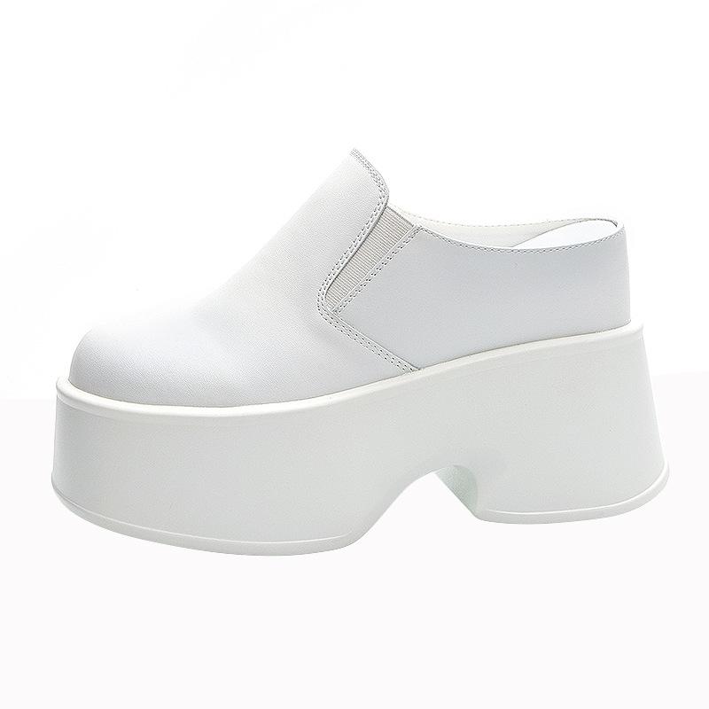 Women's Heeless Half Slippers with Thick Sole for Spring 2025 - Simple and Casual Design