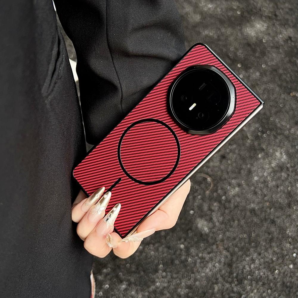 For VIVO X Fold 5 Case Hard PU Carbon Fiber Magnetic Wireless Charging Protective Back Cover Case For VIVO X Fold5 Phone Shell