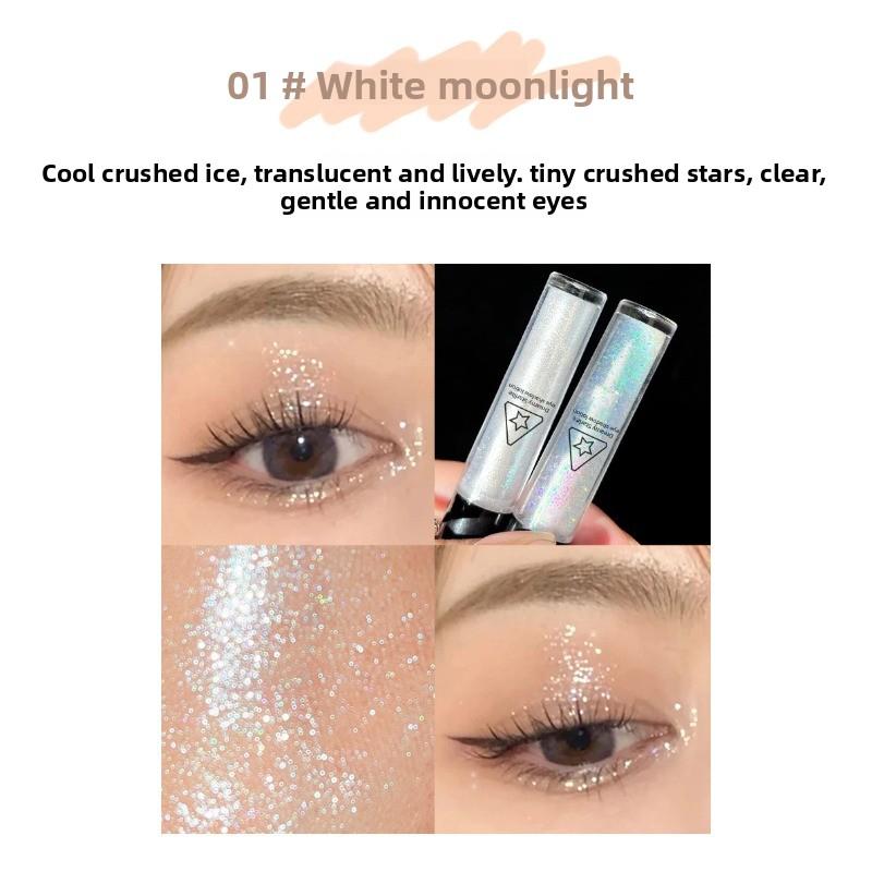 Star Diamond Eyeshadow Liquid Fine Sparkling High Gloss, One Drop of Tear Brightening Undereye Sparkling Pearl Liquid Eyeshadow