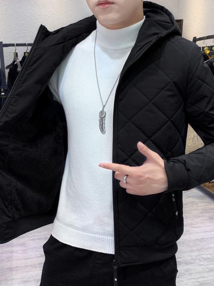 Men's Winter With Thick Warm Padded Jacket Men's Casual Loose Large Size High Quality Hooded Coat