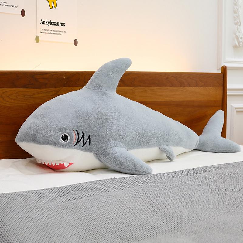 New Shark Throw Pillow Big Shark Doll Ocean Plush Toy Sleeping Doll Gift