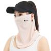 Letter Sunscreen Face Veil Breathable Neckline Face Cover Thin Summer Ice Silk Face Mask  Driving