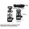 4pcs Black Side Release Buckle 14mm/15mm/16mm/20mm 550 Paracord Buckle New Bracelet Strap Buckle