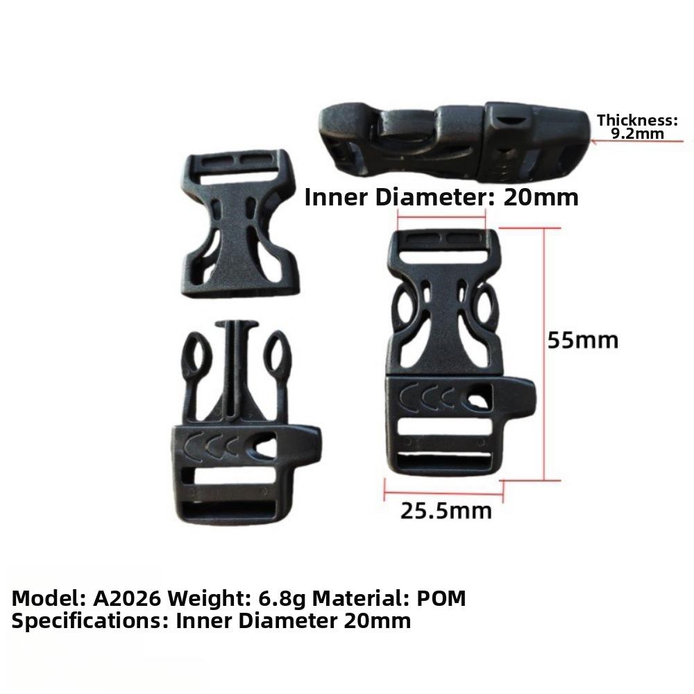 4pcs Black Side Release Buckle 14mm/15mm/16mm/20mm 550 Paracord Buckle New Bracelet Strap Buckle