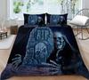 Bed Cover Home Bedclothes Bedding Set 2/3pcs 3D Skull Printing Microfiber Washable Bed Quilt Cover Set