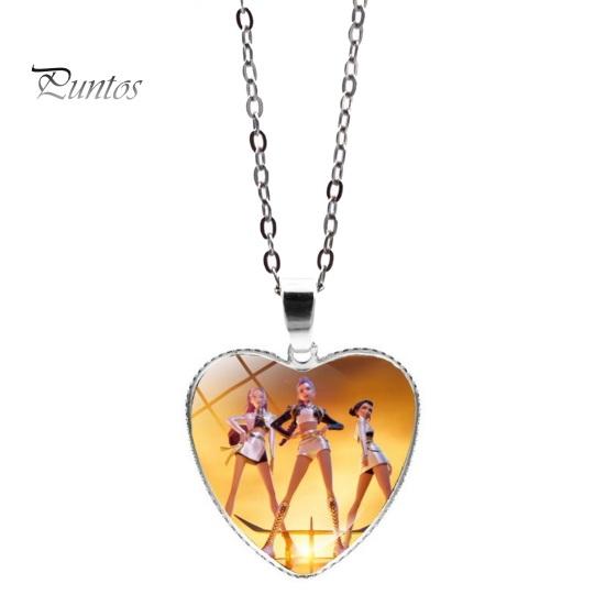 Movie Fans Necklace Korean Pop Hunters Anime Merchandise Cute Heart Girl Group Jewelry Pendant Gift for Goods