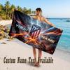 Atletico Madrid FC Design Beach Towel Custom Text Large Towel for Beach Vacation
